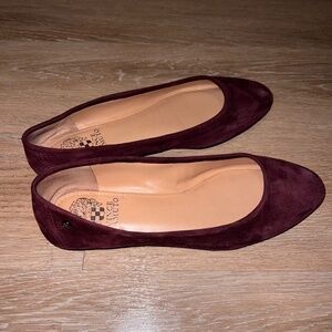 Vince Camuto burgundy / wine suede flats